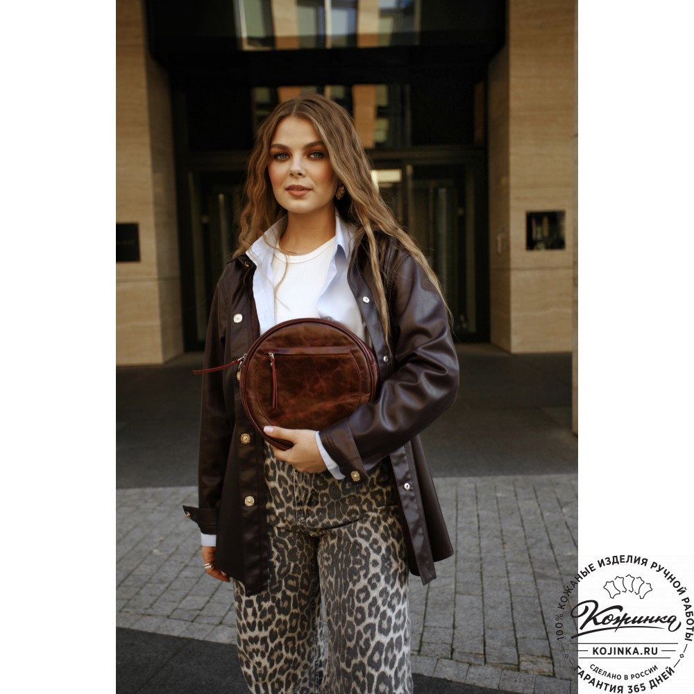 Женская кожаная сумка "Дарья" (бордовая)